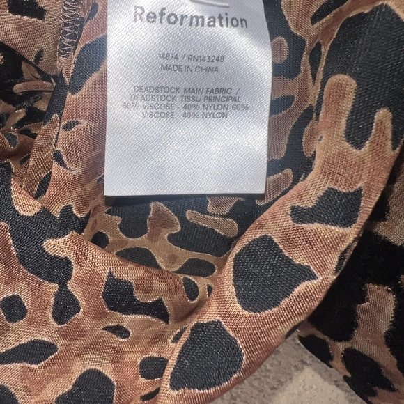 Reformation Deadstock Leopard Print Cowl Tank Top - Brown and Black - Picture 5 of 5